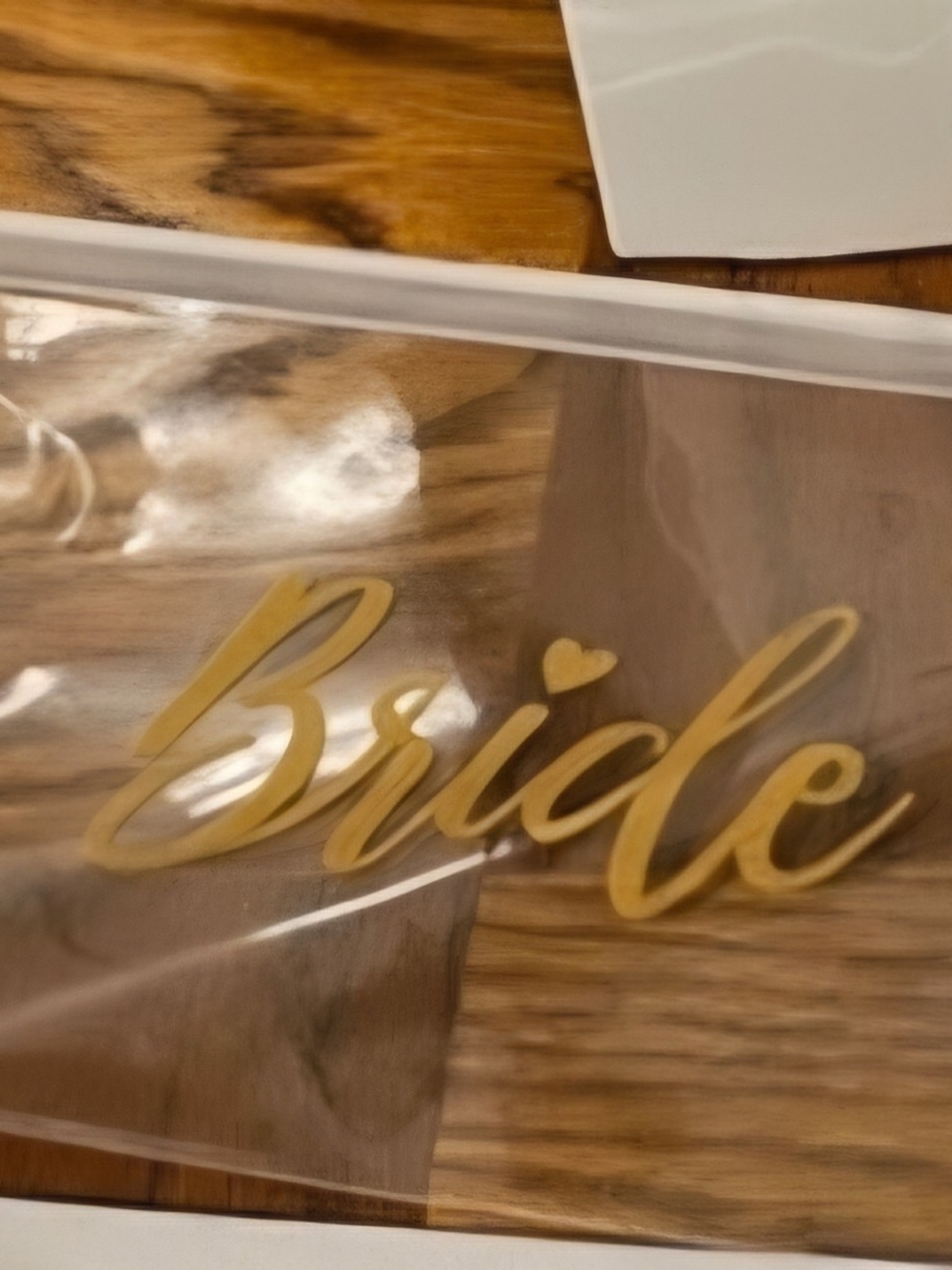 Gold "Bride" Vinyl Clear Makeup Bag